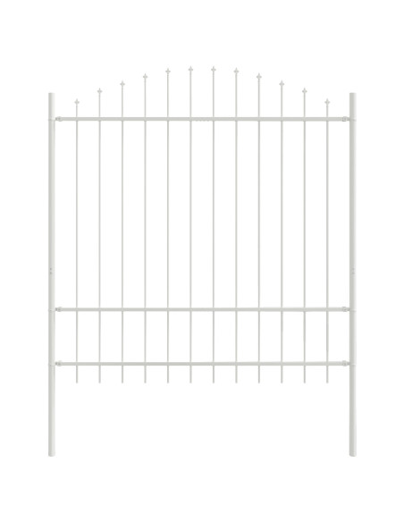 Recinzione da Giardino  con Punta a U Bianco 5,1x1,75 m Acciaio