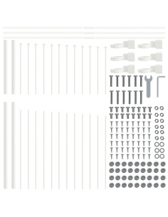 Recinzione per Giardino 3 pcs Bianco 170 x 215 cm 2