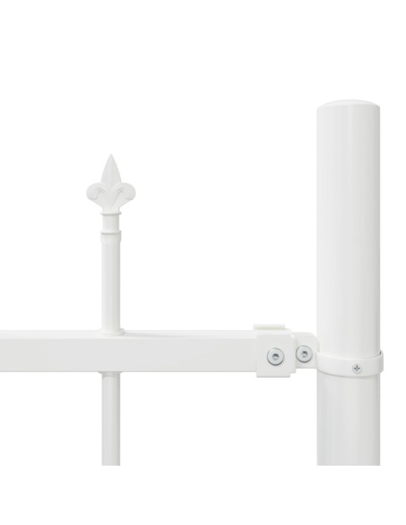 Recinzione da Giardino  con Punta a U Bianco 5,1x1,75 m Acciaio