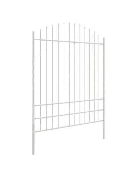 Recinzione da Giardino  con Parte Superiore ad Arco Bianca 5,1x2 m in Acciaio