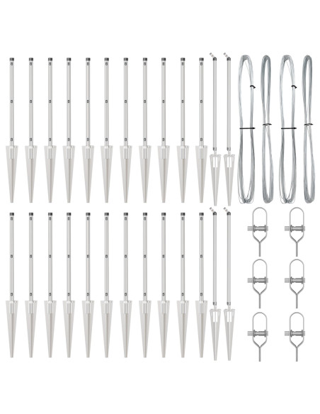 Palo della recinzione 26 pcs Grigio 3,2 x 3,2 x 105 cm