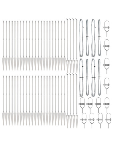 Palo della recinzione 52 pcs Grigio 3,2 x 3,2 x 125 cm