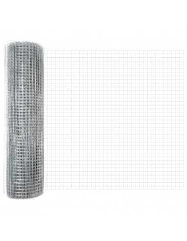Recinzione in Rete Saldato  con 44 U Pali Argento 0.8x100 m Acciaio
