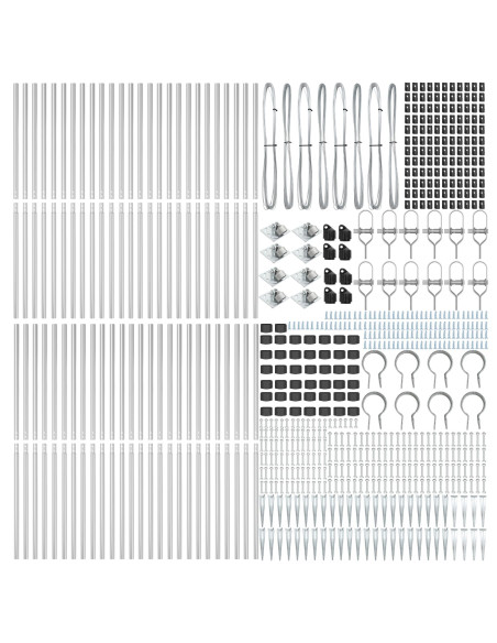 Pali per Recinzione  con Punta 52 pcs Ø32 mm 100 cm Acciaio Galvanizzato