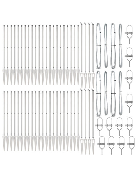 Posti per Recinzione  con Punta 52 pcs Ø32 mm 120 cm Acciaio Zincato