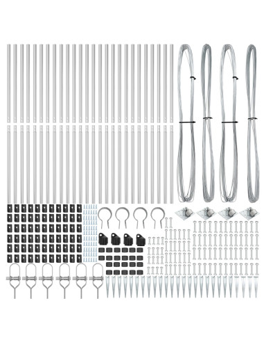 Palo della recinzione 26 pcs Grigio 3,2 x 3,2 x 185 cm