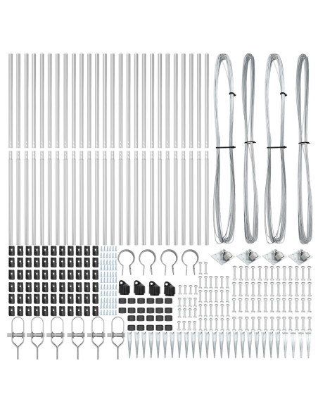 Palo della recinzione 26 pcs Grigio 3,2 x 3,2 x 185 cm