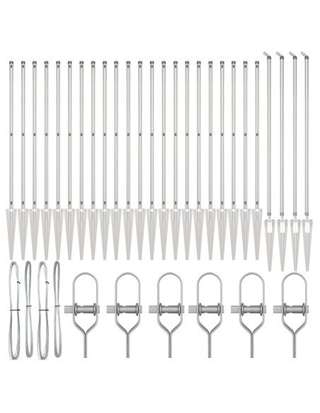 Palo della recinzione 26 pcs Grigio 3,2 x 3,2 x 185 cm