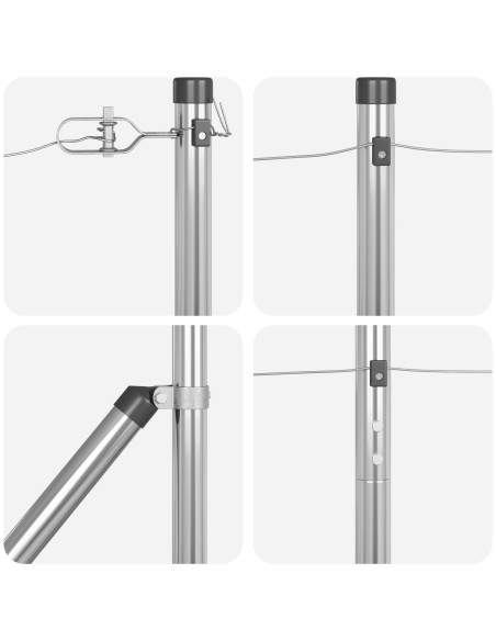 Posti per recinzione  con punta 52 pezzi Ø32 mm 140 cm Acciaio zincato