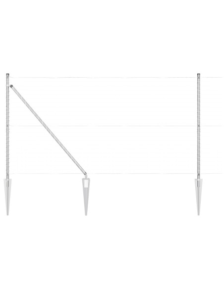 Palo della recinzione 26 pcs Grigio 3,2 x 3,2 x 205 cm