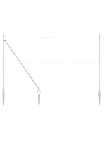 Pali per Recinzione  con Punta 52 pz Ø32 mm 170 cm Acciaio Zincato