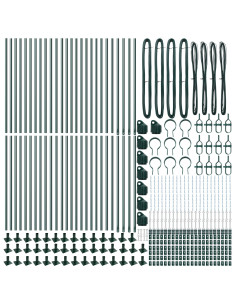 Palo della recinzione 52 pcs Grigio 3,2 x 3,2 x 50 cm 2
