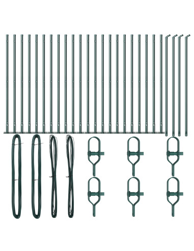 Palo della recinzione 26 pcs Grigio 3,2 x 3,2 x 110 cm