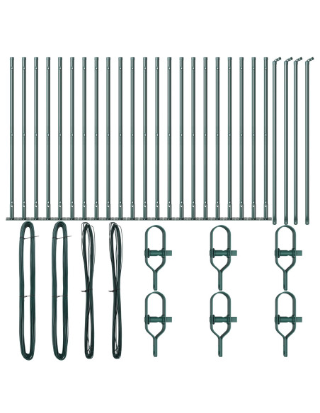 Pali di Fencing Set da 26 Verde Cemento 3.2 x 3.2 x 110 cm