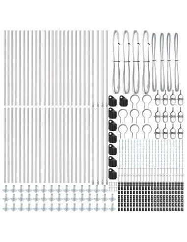 Palo della recinzione 52 pcs Grigio 3,2 x 3,2 x 110 cm