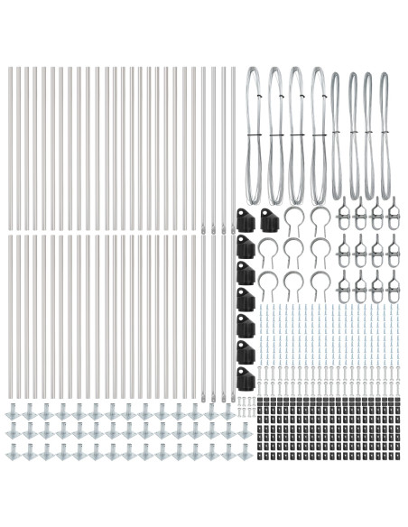 Posts per Recinzione  Set di 52 Acciaio zincato 3,2 x 3,2 x 110 cm