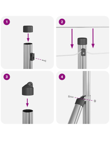 Palo della recinzione 52 pcs Grigio 3,2 x 3,2 x 110 cm