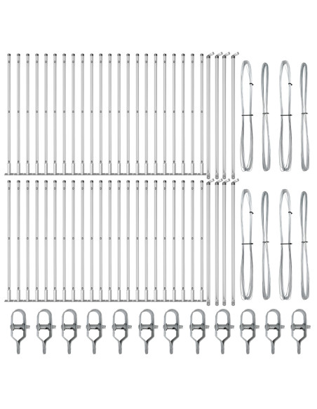 Posts per Recinzione  Set di 52 Acciaio zincato 3,2 x 3,2 x 110 cm
