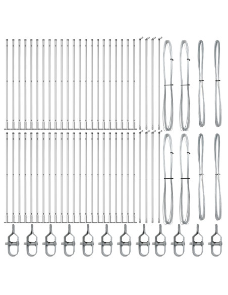 Palo della recinzione 52 pcs Grigio 3,2 x 3,2 x 88,5 cm