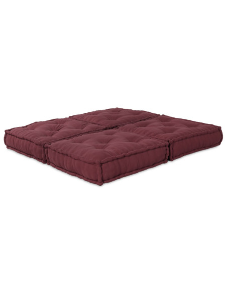 Pouf Modulari  2 pz in Tessuto Borgogna