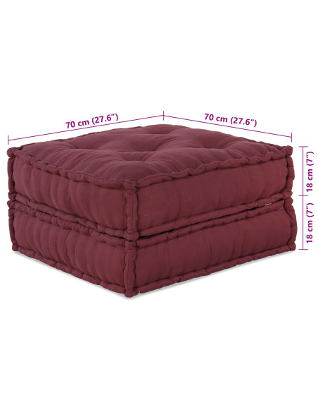Pouf Modulari  2 pz in Tessuto Borgogna