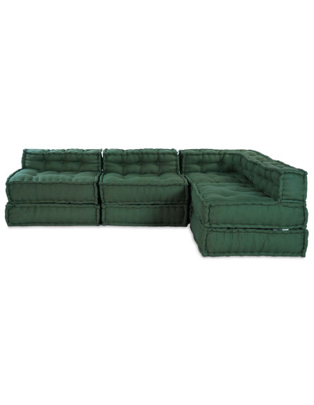 Pouf modulari  4 pz Verde in tessuto