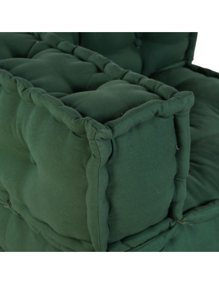 Pouf modulari  4 pz Verde in tessuto