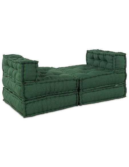 Pouf modulari  4 pz Verde in tessuto