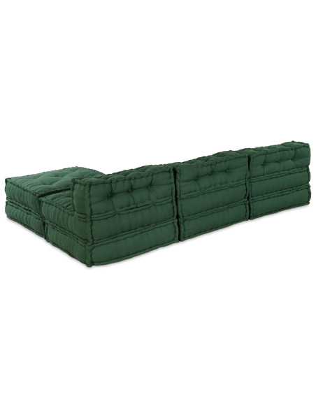 Pouff Modulari  4 pz in Tessuto Verde
