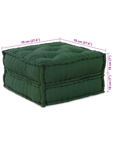 Pouf Modulari  2 pz Verde in Tessuto