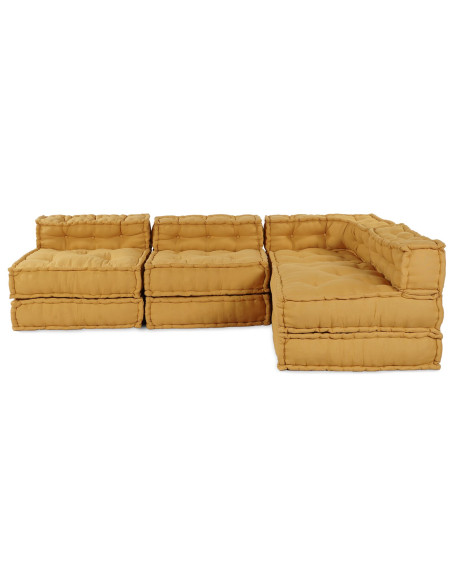 Pouf Modulari  4 pz Giallo in Tessuto