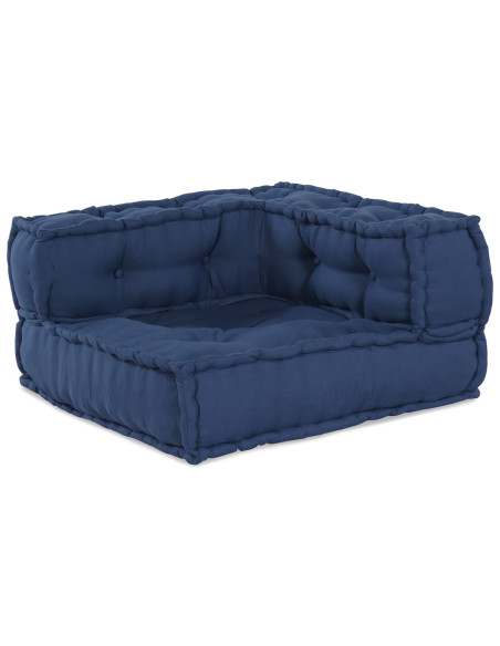 Pouf Modulari 2 pz in Tessuto Indigo di