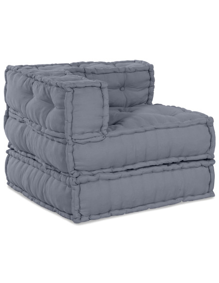 Divano angolare modulare Grigio 70 x 70 x 56 cm Tessuto