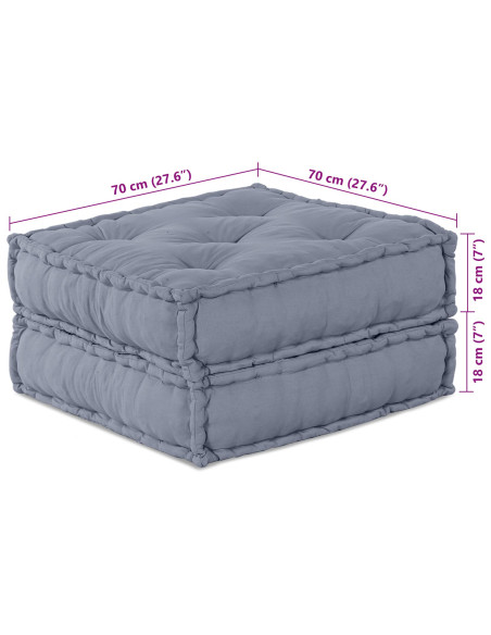 Pouf Modulare  Grigio 70x70x36 in Tessuto