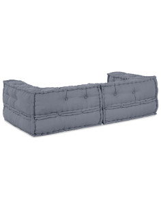 Divano modulare 3 pcs Grigio 140 x 70 x 36 cm Tessuto 2