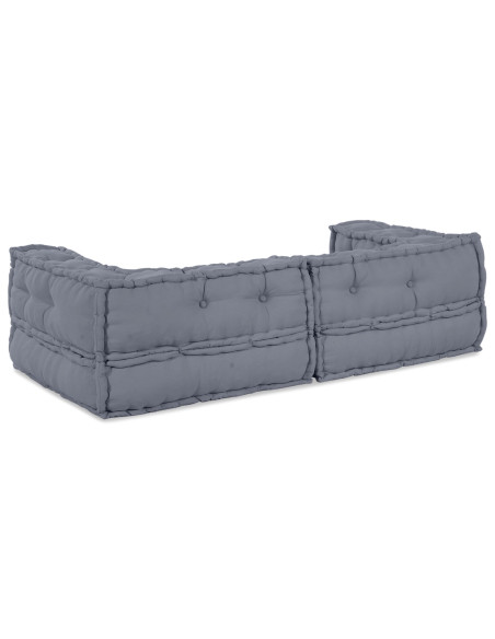 Divano modulare 3 pcs Grigio 140 x 70 x 36 cm Tessuto