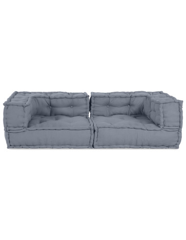 Divano modulare 3 pcs Grigio 140 x 70 x 36 cm Tessuto