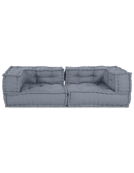 Pouf Modulare  Grigio 140x70x36 in Tessuto