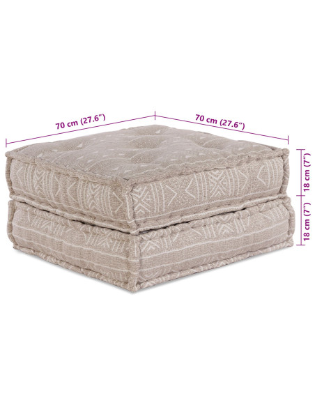 Pouf Modulare  Marrone Chiaro 70x70x36 in Tessuto