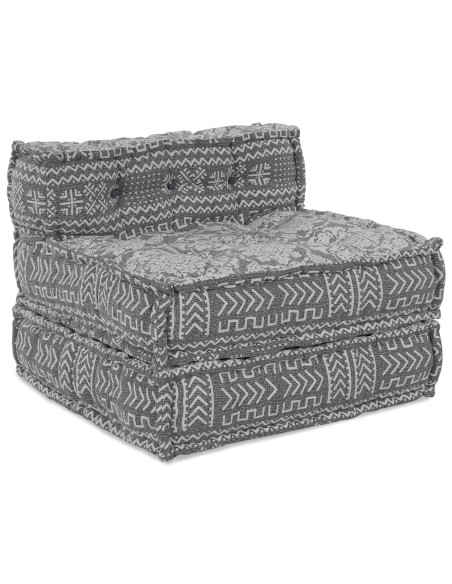 Pouffe Modulare Grigio Chiaro 70x70x54 in Tessuto di