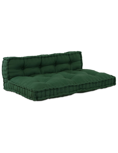 Cuscino per divano pallet con schienale in tessuto verde