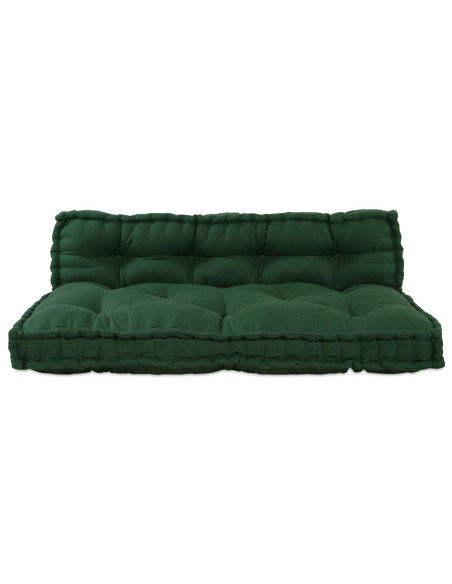 Cuscino per divano pallet con schienale in tessuto verde