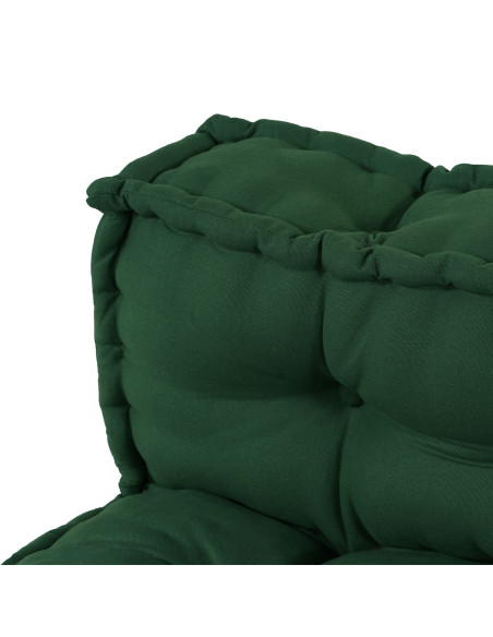 Cuscino per divano pallet con schienale in tessuto verde