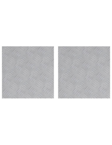 Gradini per Scale Quadrato 2 pcs Argento 40 x 40 cm Alluminio