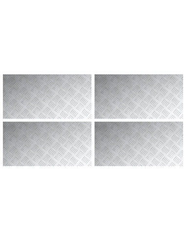Gradini per Scale 4 pcs Argento 80 x 40 cm Alluminio