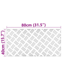 Gradini per Scale 2 pcs Argento 80 x 40 cm Alluminio