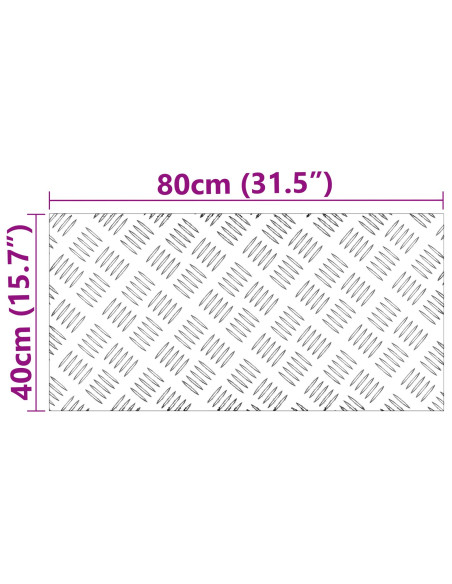 Set di 2 Placcature Antiscivolo in Alluminio 80x40 cm