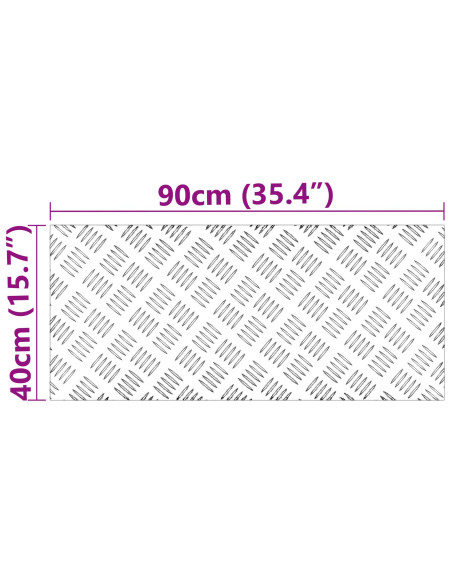 Gradini per Scale 4 pcs Argento 90 x 40 cm Alluminio