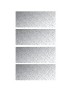 Gradini per Scale 4 pcs Argento 100 x 40 cm Alluminio