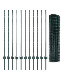 Recinzione con Posto Verde 1,2 x 25 m Acciaio e PVC 2